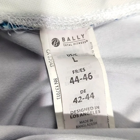 Bally Total Fitness Blue Patterned High Rise Pocket Work Out Leggings. L - Picture 7 of 7